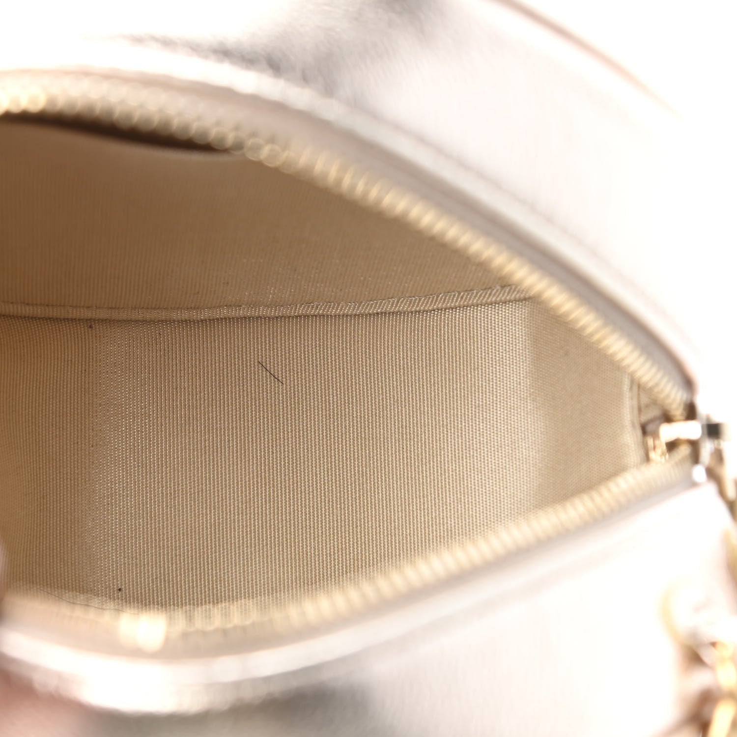 Chanel Metallic Lambskin Quilted Chanel 19 Round Clutch With Chain Gold 5 of 7