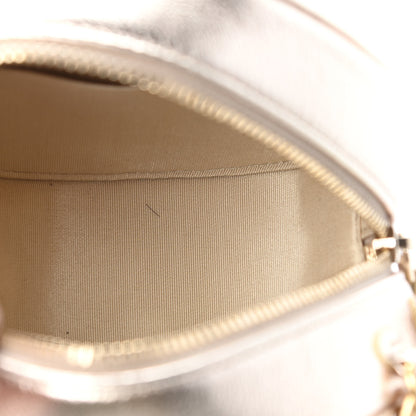 Chanel Metallic Lambskin Quilted Chanel 19 Round Clutch With Chain Gold 5 of 7
