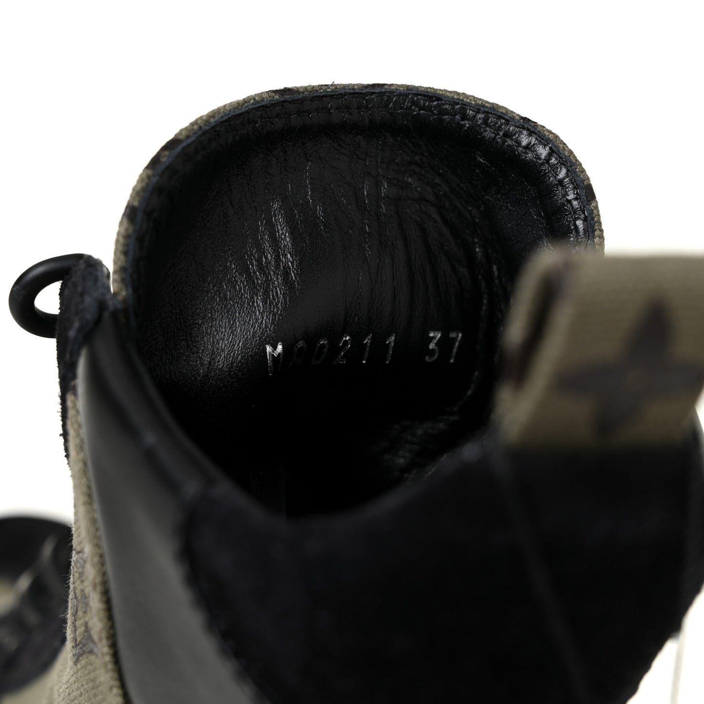 Suede Monogram Laureate Platform Desert Boots 37 Kaki Black