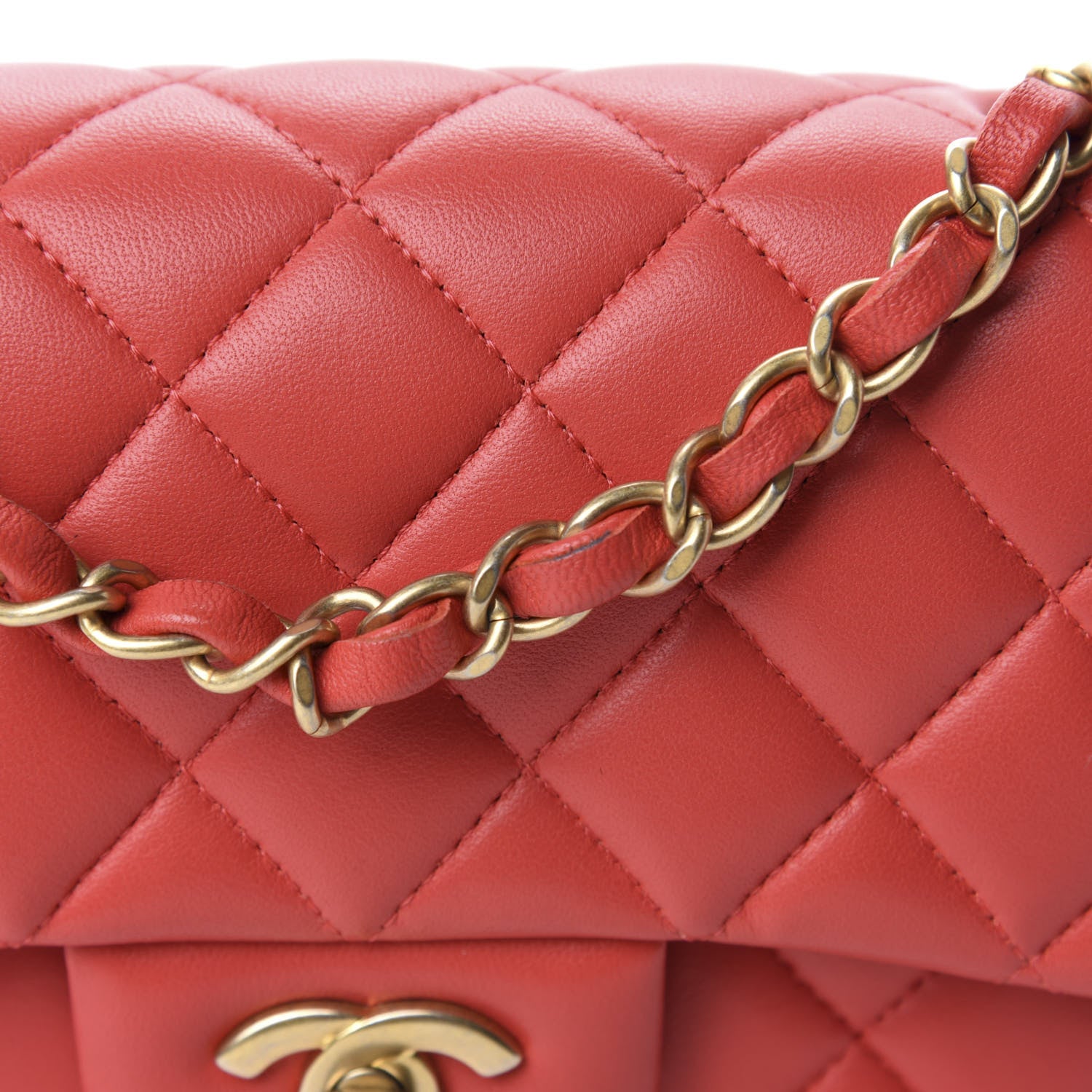 Chanel Lambskin Quilted Mini Rectangular Flap Red 10 of 12