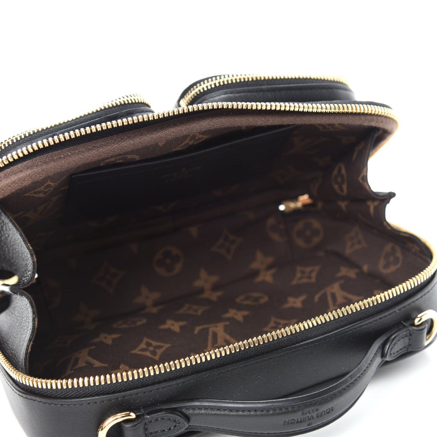 Calfskin Monogram Embossed Utility Crossbody Black