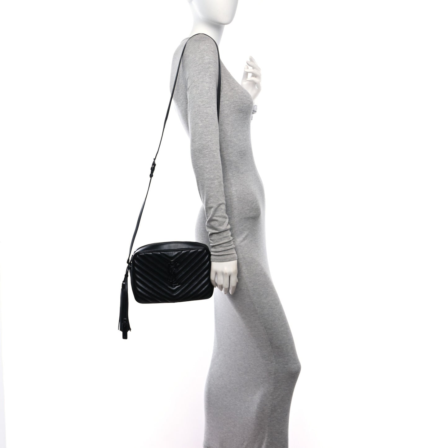 Calfskin Matelasse Monogram Monochrome Lou Camera Bag Black