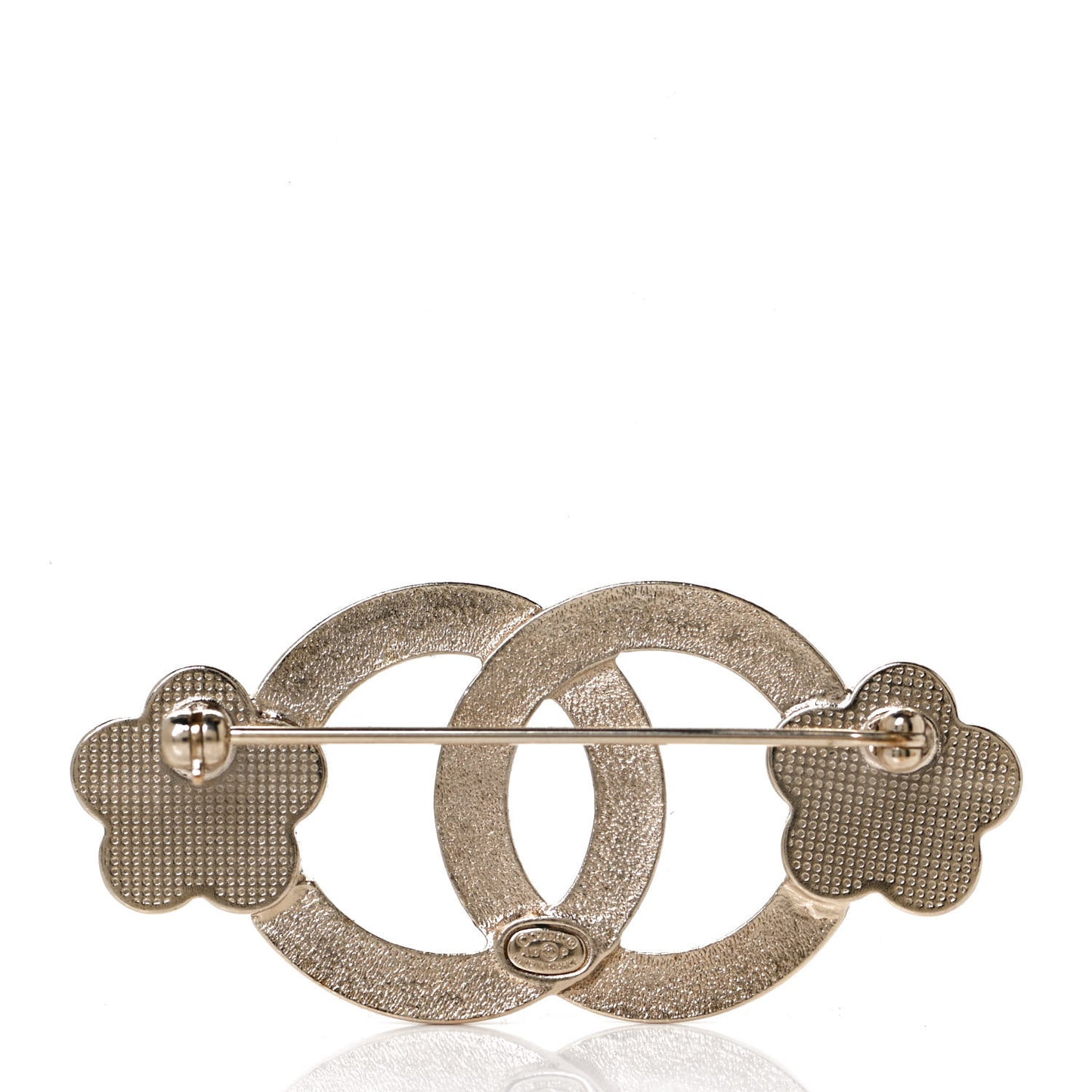 Metal CC Camellia Brooch Light Gold