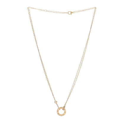 Cartier 18K Yellow Gold 2 Diamond LOVE Necklace 2 of 4