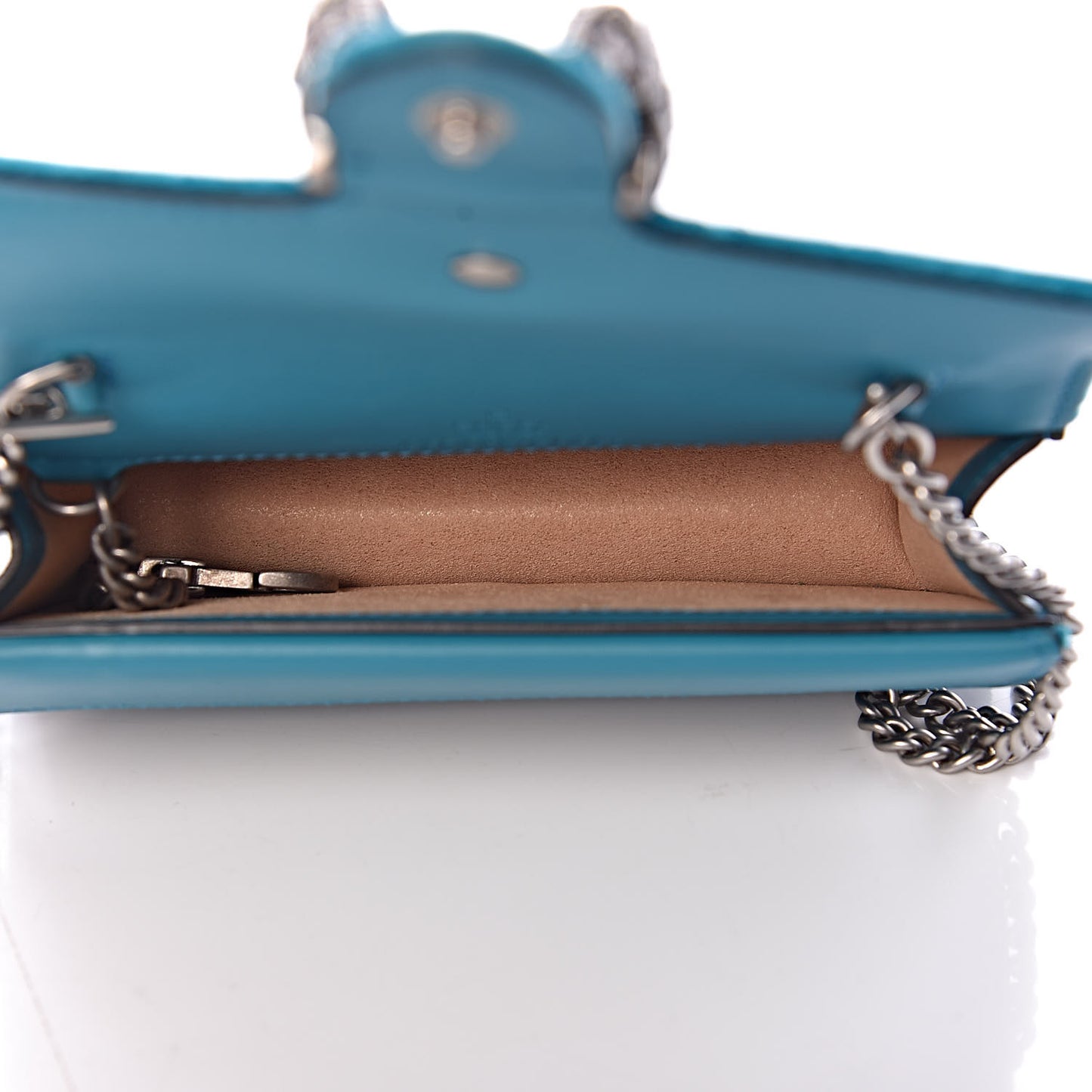 Velvet Super Mini Dionysus Shoulder Bag Pavone Cyan