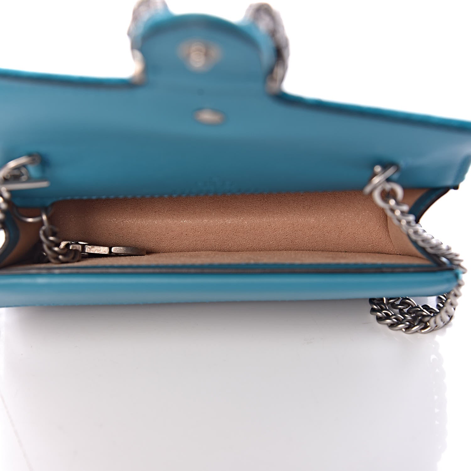 Gucci Velvet Super Mini Dionysus Shoulder Bag Pavone Cyan 5 of 10