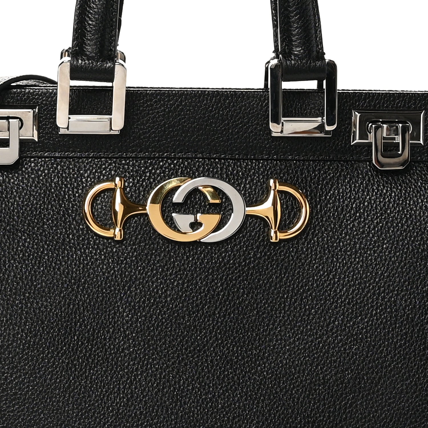 Gucci Grainy Calfskin Small Zumi Top Handle Bag Black 8 of 10