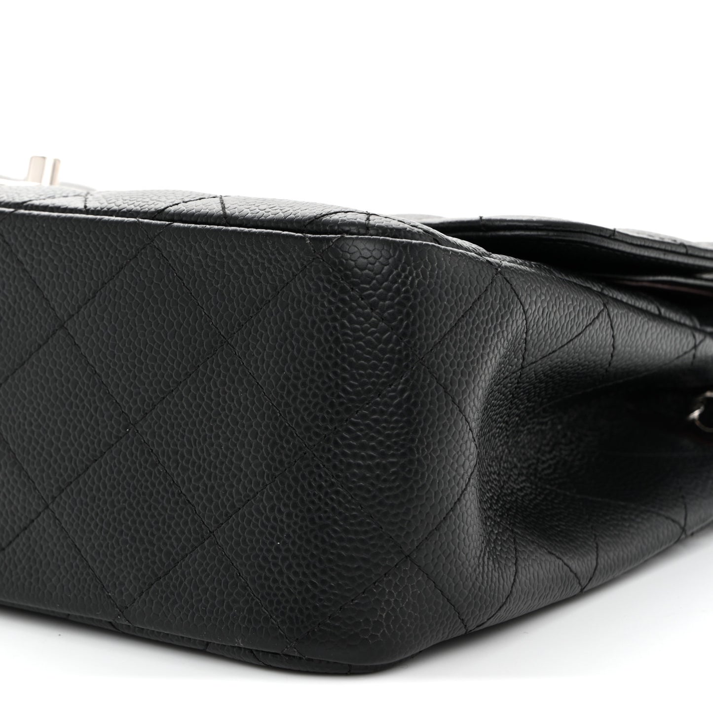 Caviar Quilted Jumbo Double Flap Black