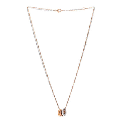 Cartier 18K White Pink Gold Diamond Three Ring LOVE Pendant Necklace 3 of 5