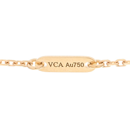 Van Cleef & Arpels 18K Yellow Gold Mother of Pearl Sweet Alhambra Pendant Necklace 5 of 6