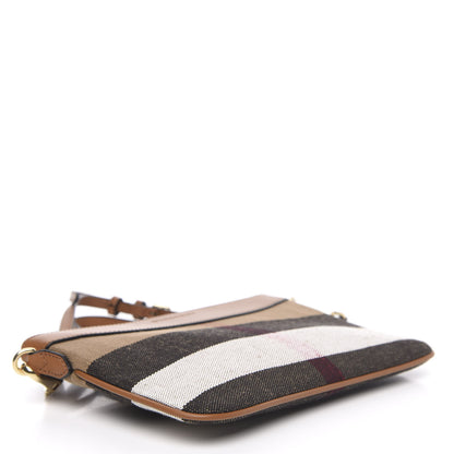 Burberry Mega Check Peyton Crossbody Clutch Bag Saddle Brown 5 of 9