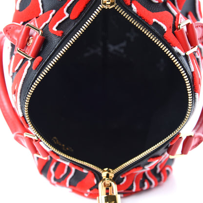 Louis Vuitton X UF Tufted Monogram Speedy Bandouliere 25 Black Red 5 of 10