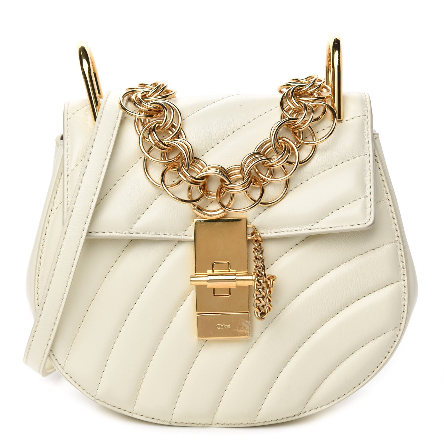 Chloe Calfskin Quilted Mini Drew Bijou Shoulder Bag Natural White 1 of 10