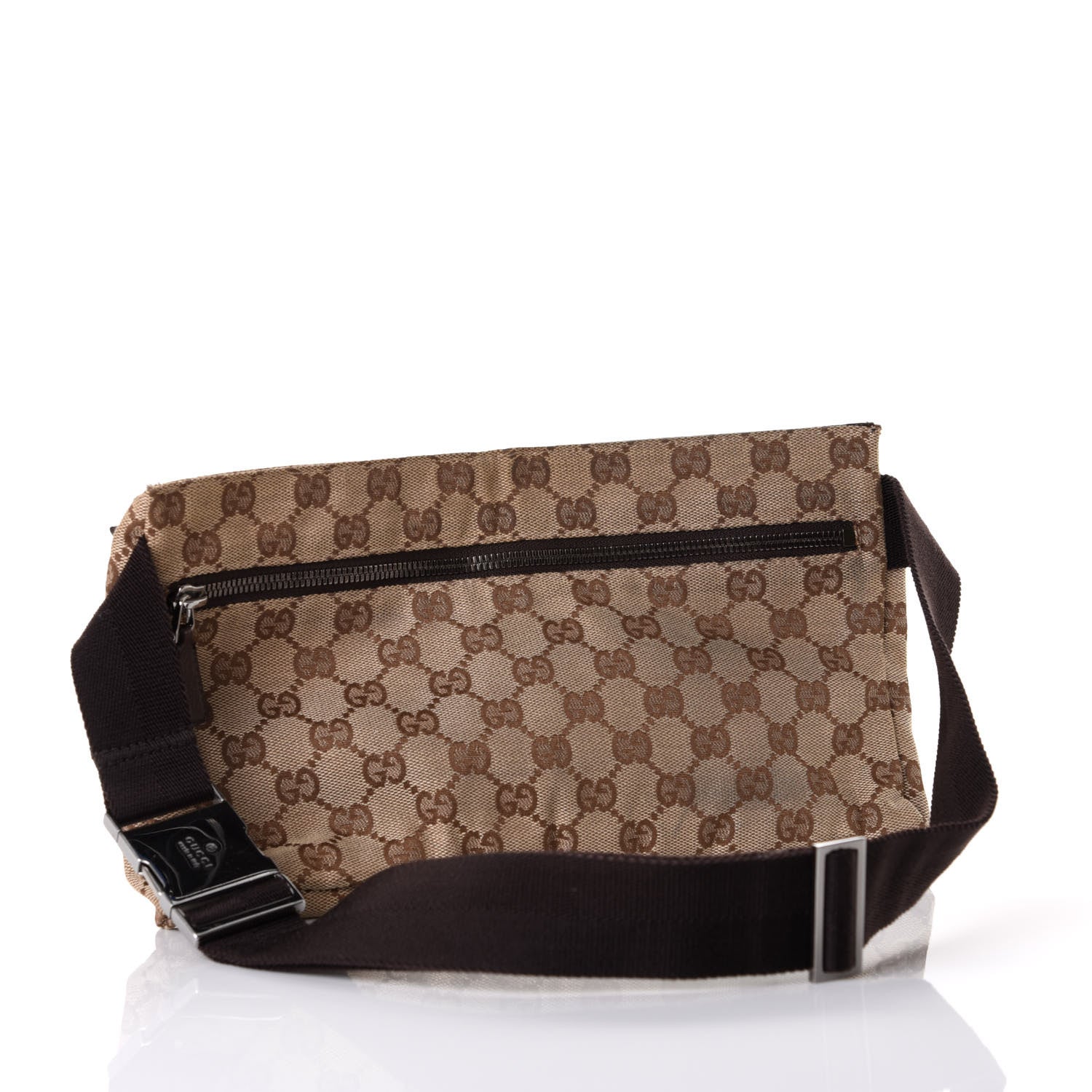 Gucci GG Monogram Double Pocket Belt Bag Dark Brown 2 of 9