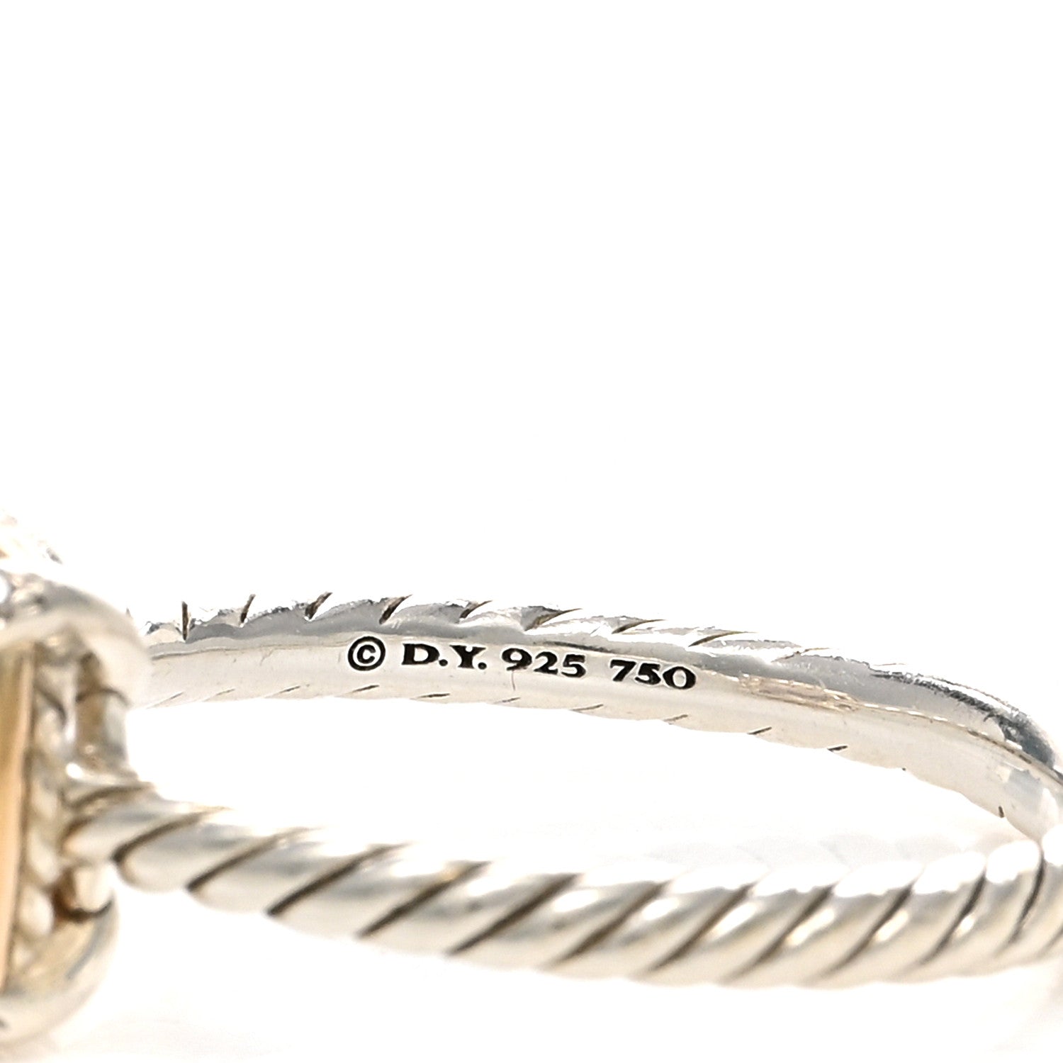 David Yurman Sterling Silver 18K Rose Gold Diamond Morganite Chatelaine Bezel Ring 59 8.75 4 of 4