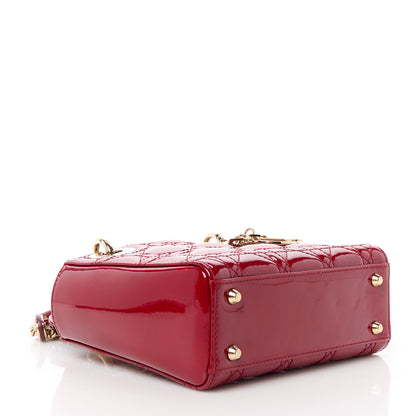 Christian Dior Patent Cannage Mini Lady Dior Red 4 of 10
