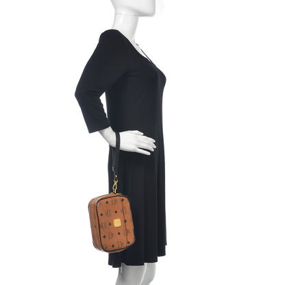 MCM Visetos Mini Camera Crossbody Bag Cognac 3 of 12