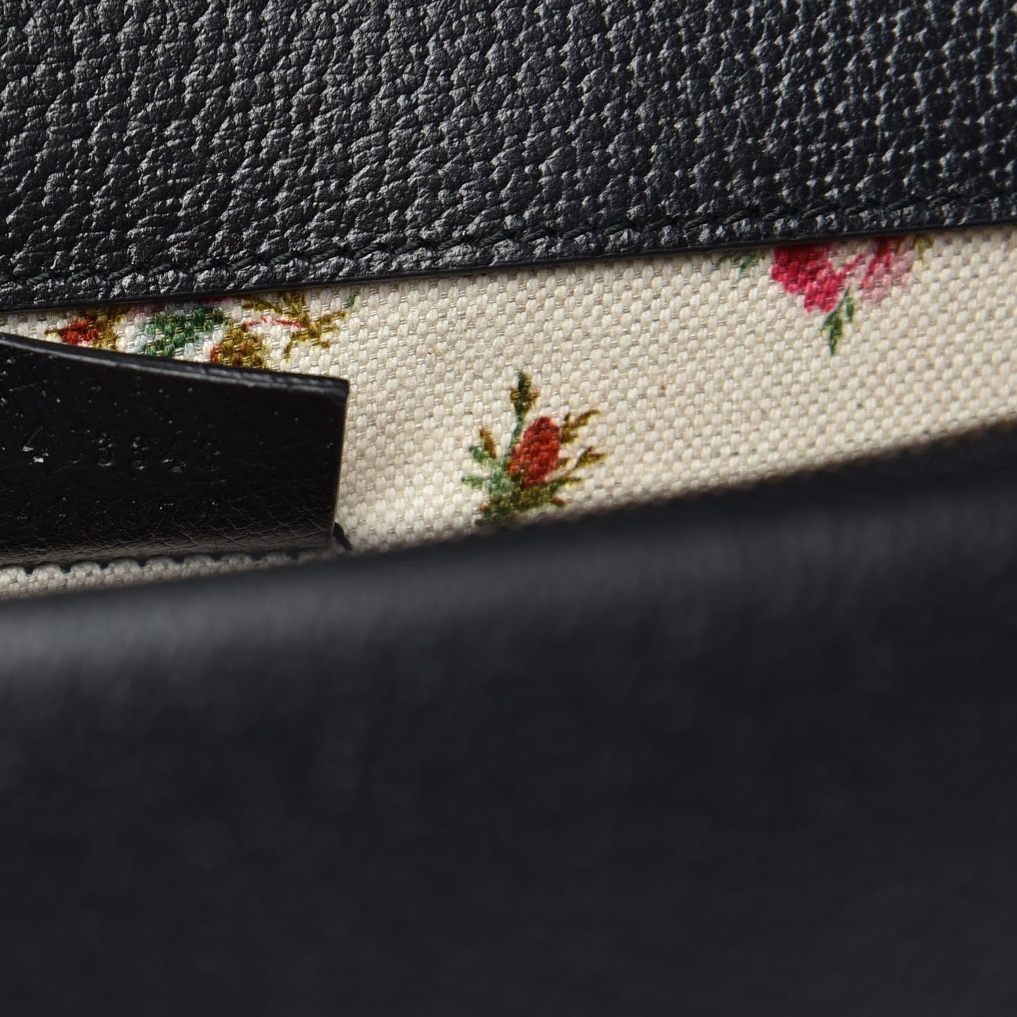Calfskin Web Floral Embroidered Medium Dionysus Shoulder Bag Black