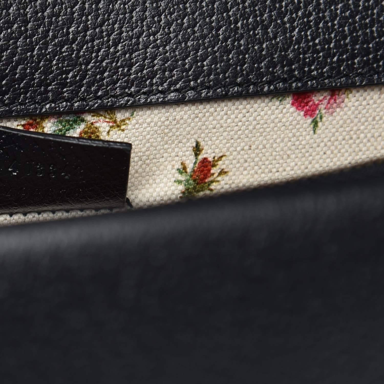 Gucci Calfskin Web Floral Embroidered Medium Dionysus Shoulder Bag Black 7 of 7