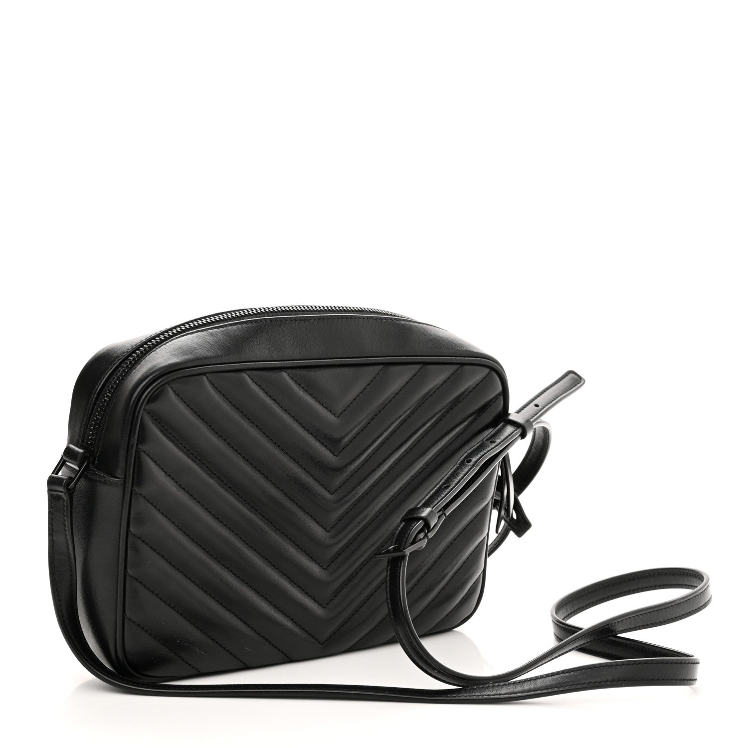 Saint Laurent Calfskin Matelasse Monogram Lou Camera Bag Black 2 of 9