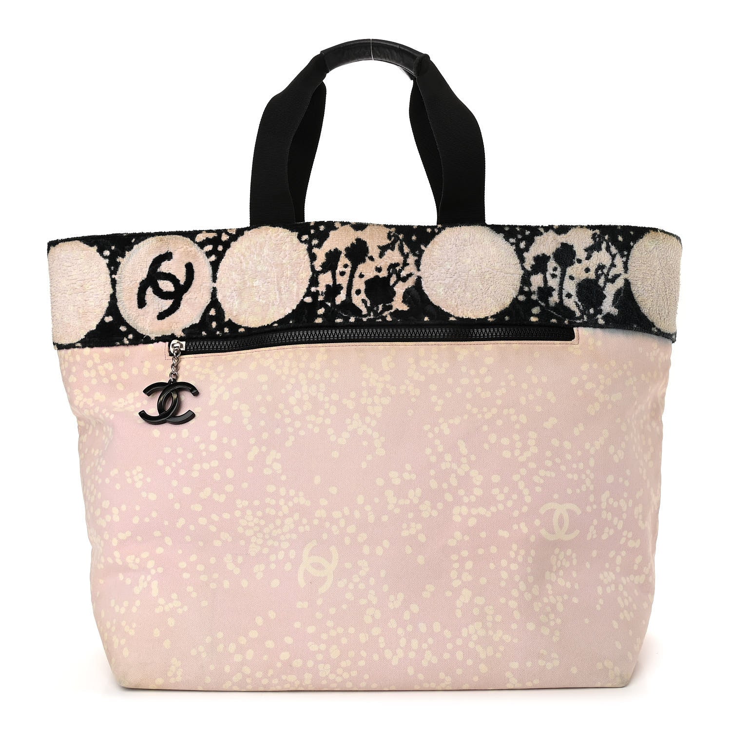 Chanel Terry Cotton Canvas Printed Large CC Tote Pale Pink 1 of 18