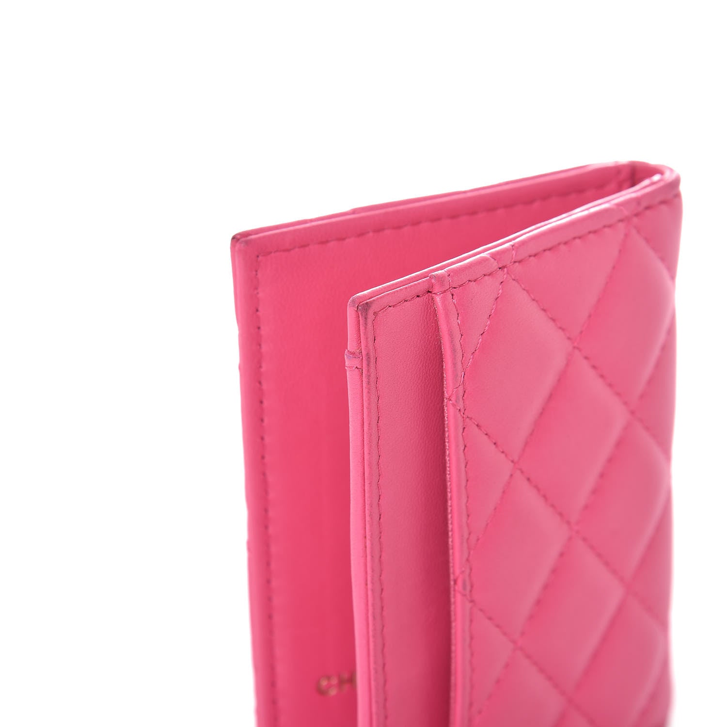 Chanel Lambskin Quilted Card Holder Wallet Fuchsia 7 of 10