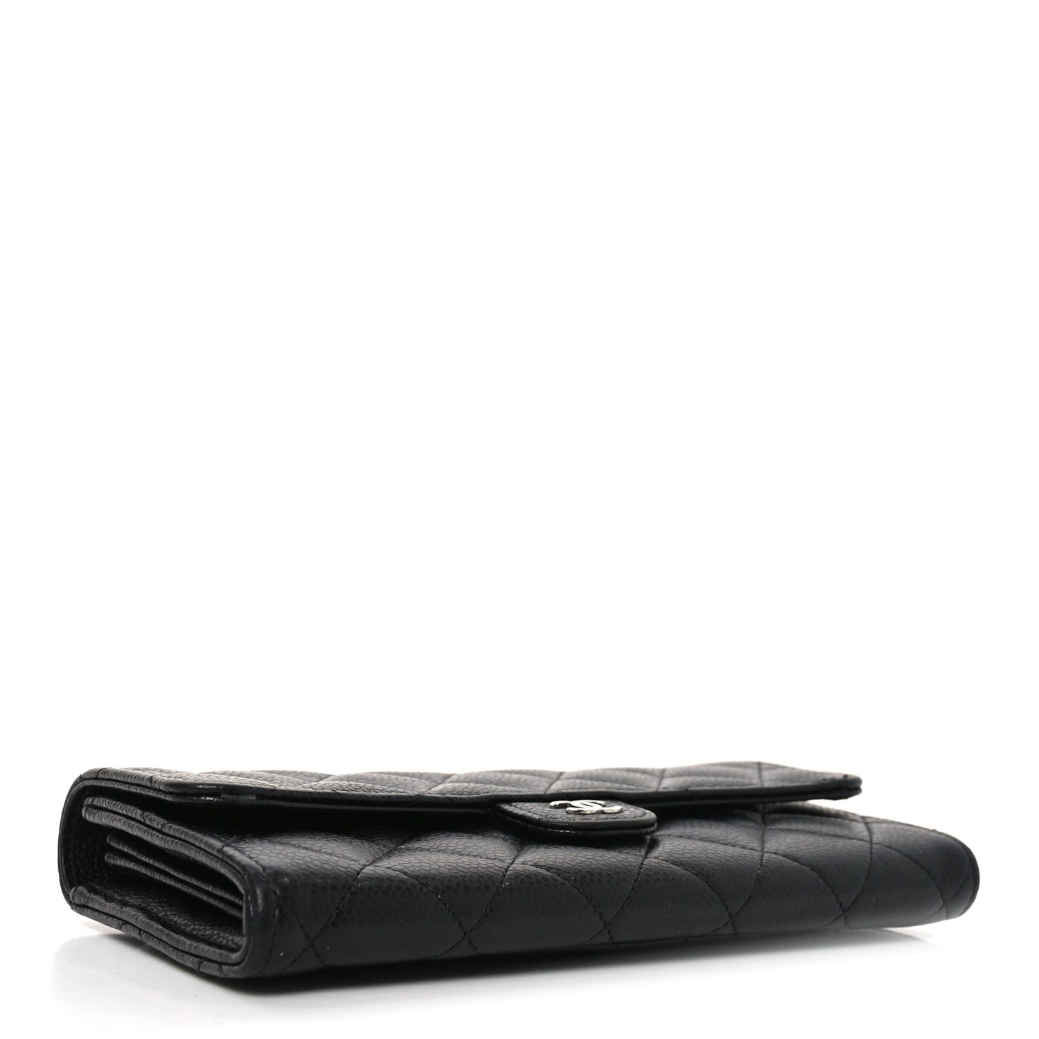 Chanel Caviar Quilted Large Gusset Flap Wallet Black 4 of 7