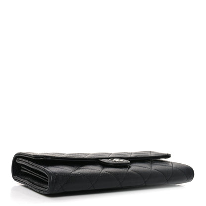 Chanel Caviar Quilted Large Gusset Flap Wallet Black 4 of 7