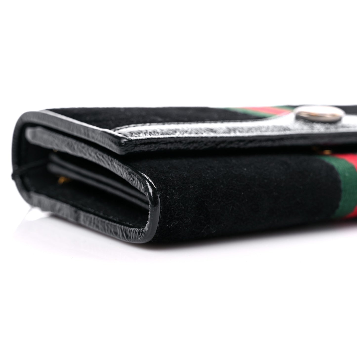 Suede Patent Web Ophidia Wallet On Chain Black