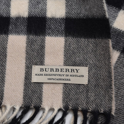 Burberry Cashmere House Check Fringe Skinny Scarf Beige 7 of 7