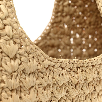 Celine Raffia Calfskin Triomphe Panier Hobo Bag Natural Tan 10 of 10