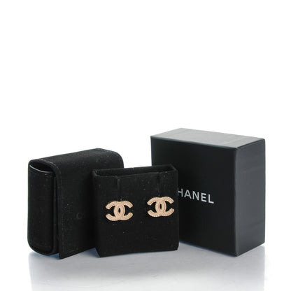 Chanel Enamel CC Earrings Beige Gold 10 of 10