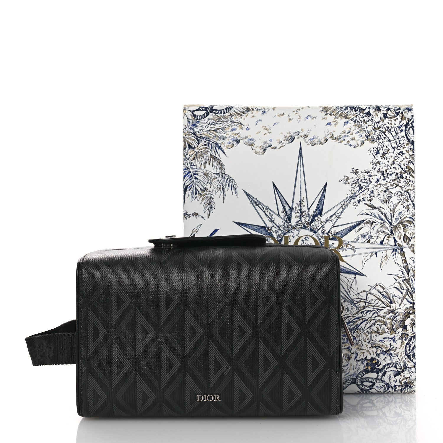 Christian Dior モノグラムポーチ Christian Dior Velvet Oblique Cosmetic Pouch Burgundy 1823604