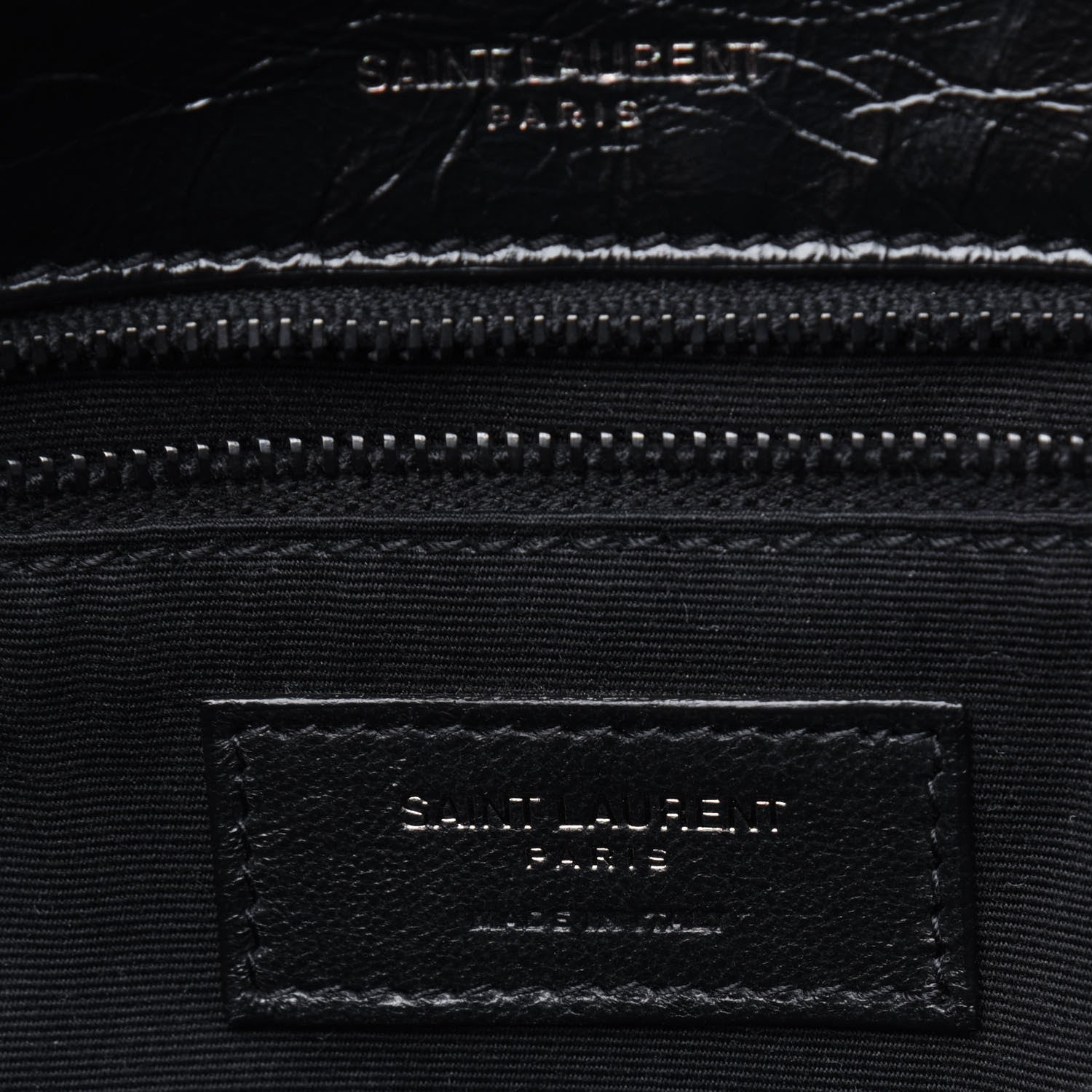 Saint Laurent Crinkled Calfskin Matelasse Monogram Medium Niki Chain Satchel Black 6 of 14