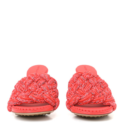 Bottega Veneta Lambskin Rope Woven Dot Sandals 38.5 Bubble Gum Tomato 6 of 14