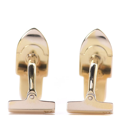 Louis Vuitton Sterling Silver Trunk Latch Cufflinks Gold 3 of 5