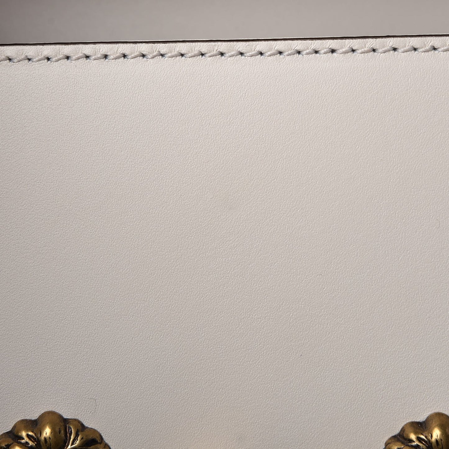 Calfskin Animal Studs Mini Sylvie Top Handle Bag White