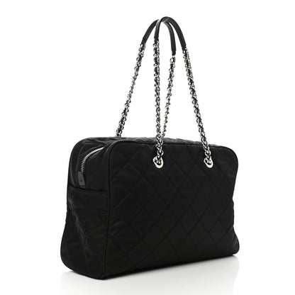 Prada Nylon Tessuto Impuntu Quilted Large Shoulder Bag Black 3 of 12