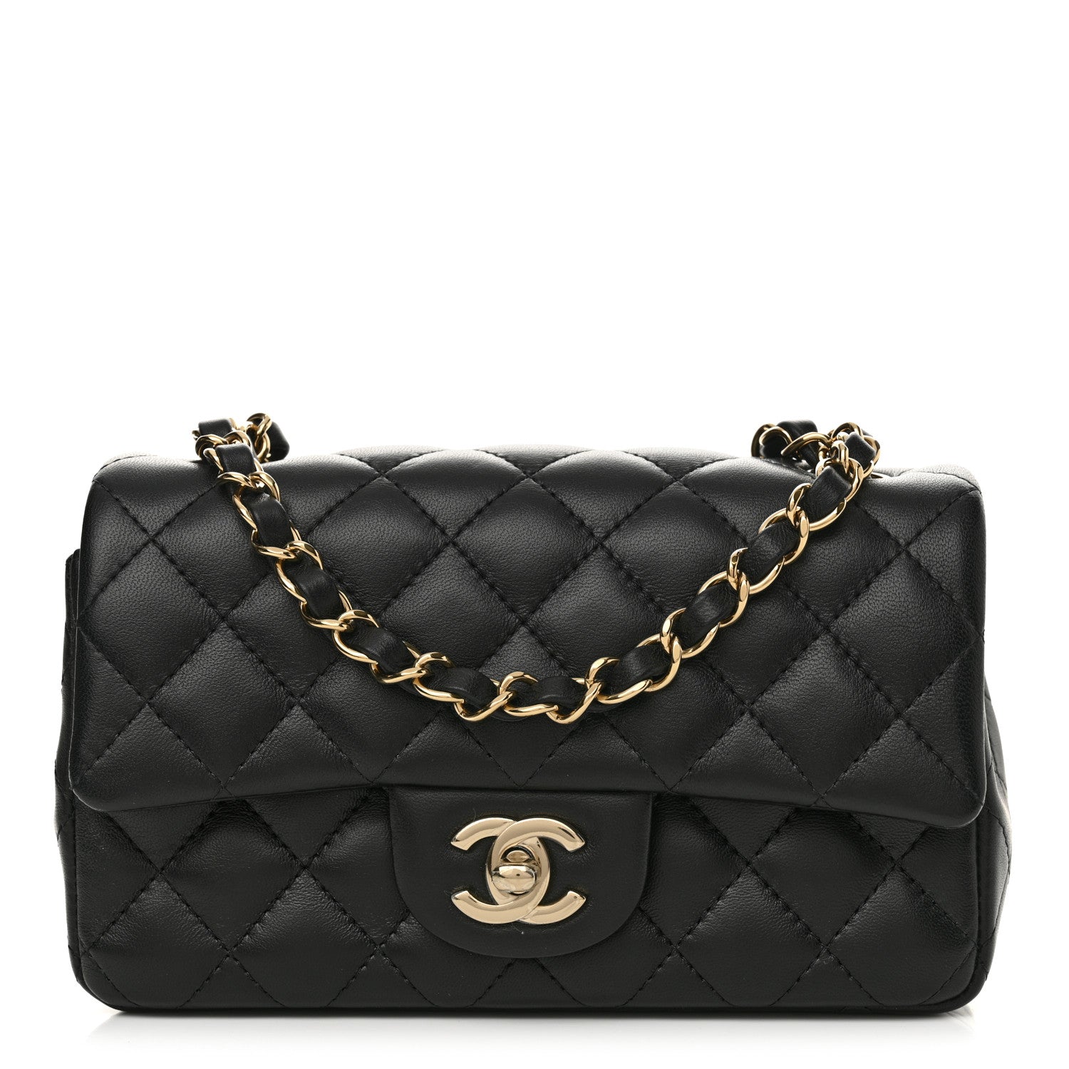 Chanel Lambskin Quilted Mini Rectangular Flap Black 1 of 12