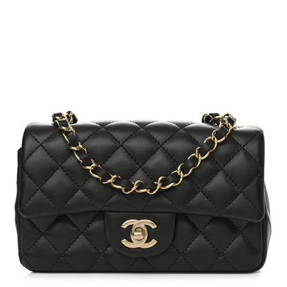 Chanel Lambskin Quilted Mini Rectangular Flap Black 1 of 12