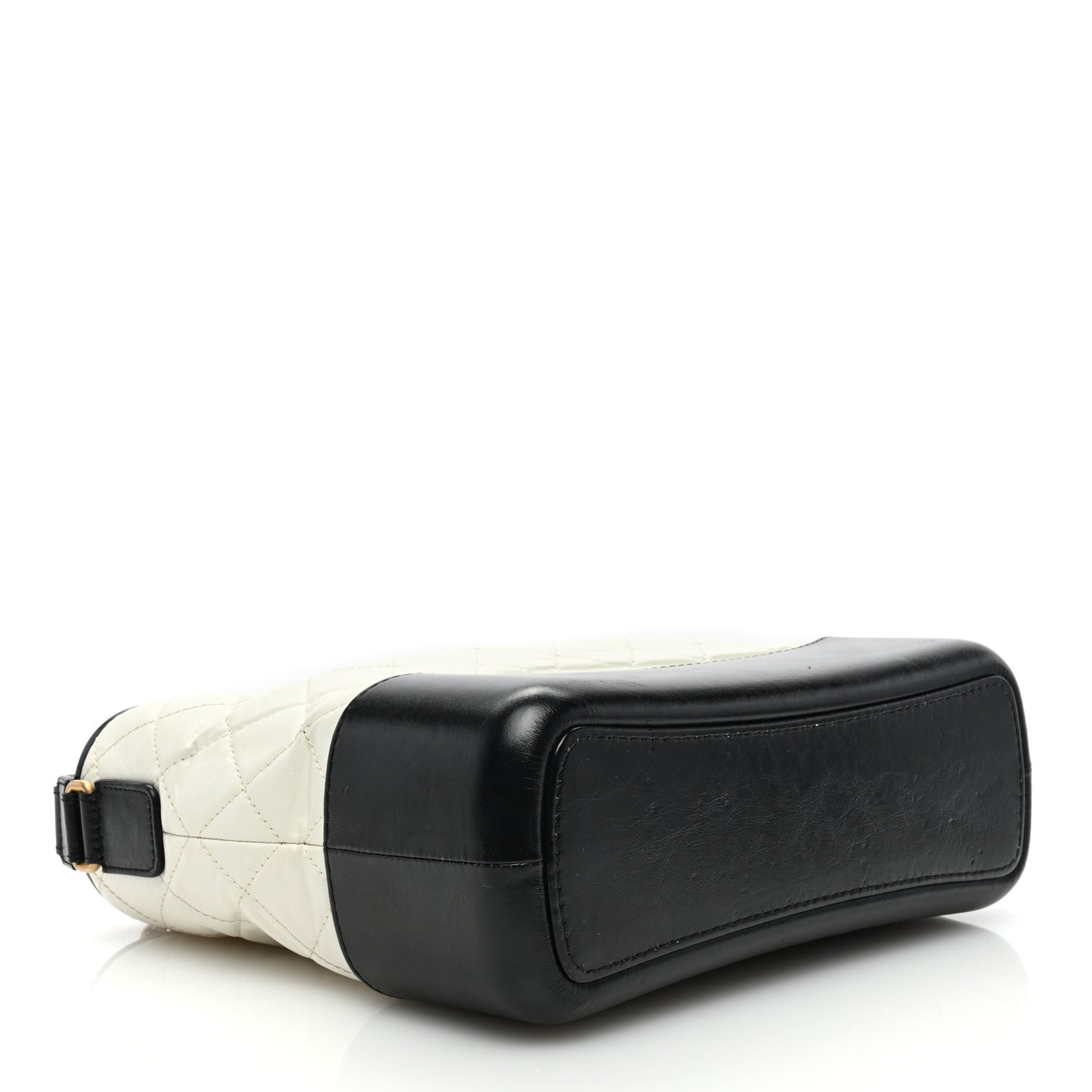 Aged Calfskin Quilted Medium Gabrielle Hobo White Black