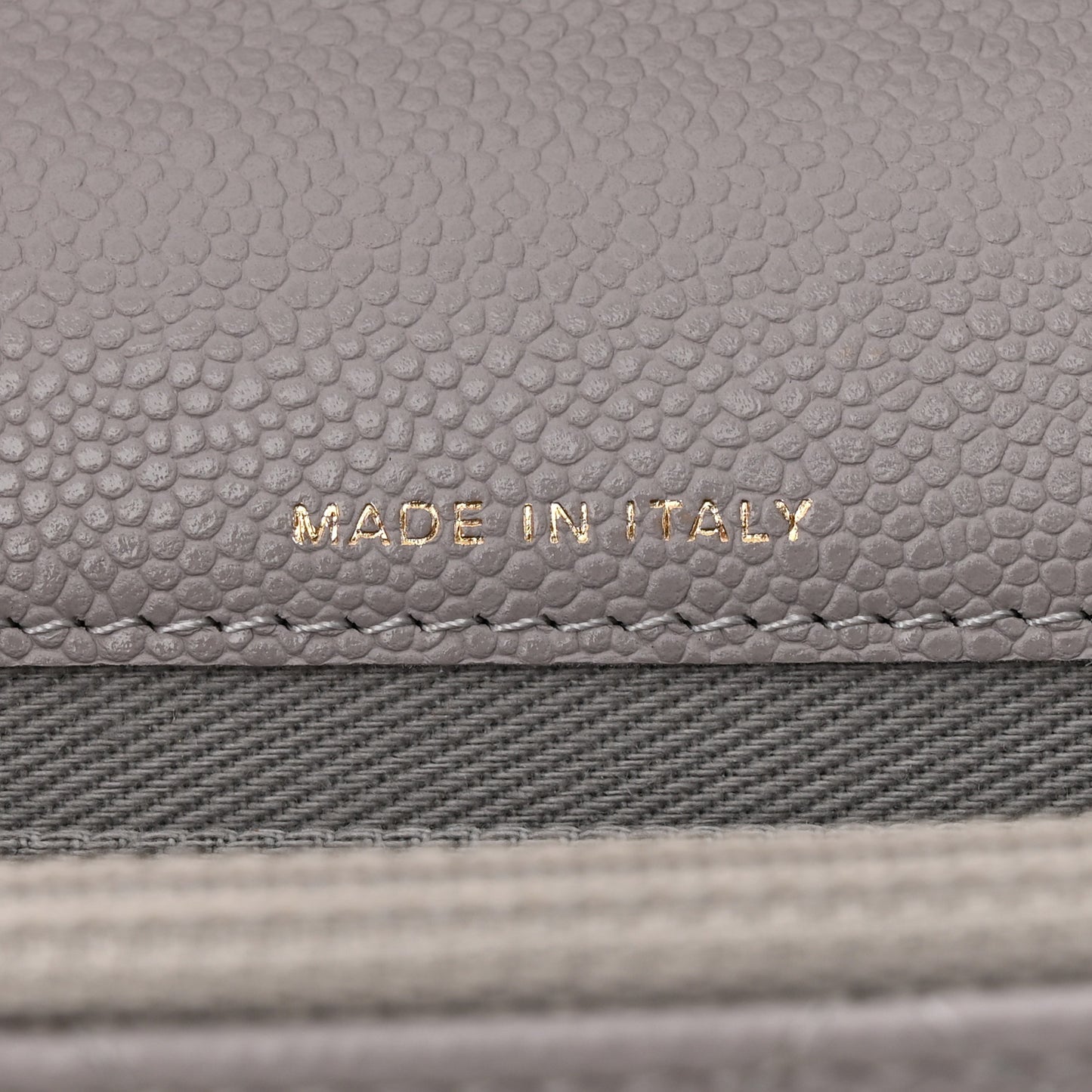 Caviar Quilted Mini Business Affinity Flap Grey