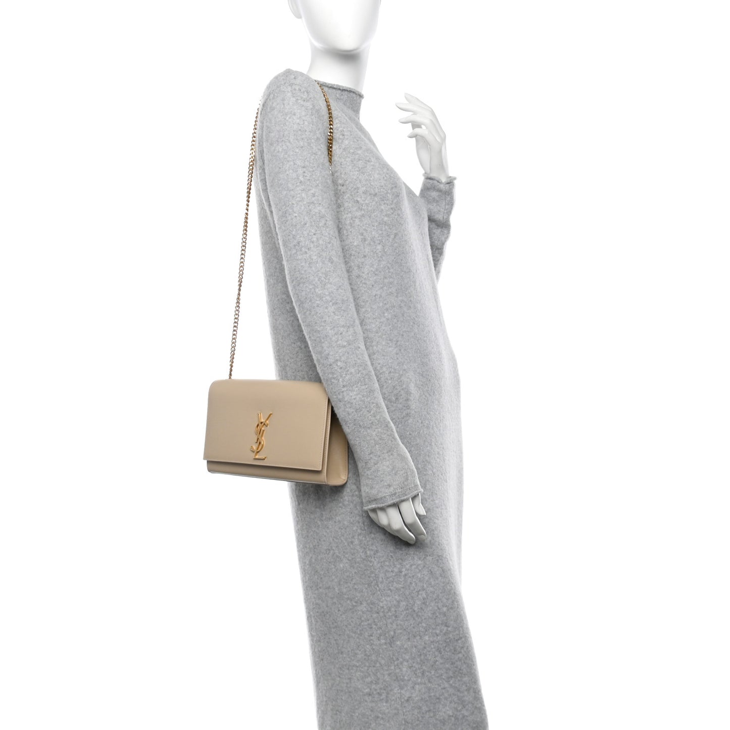 Grain De Poudre Medium Monogram Kate Satchel Nude Powder