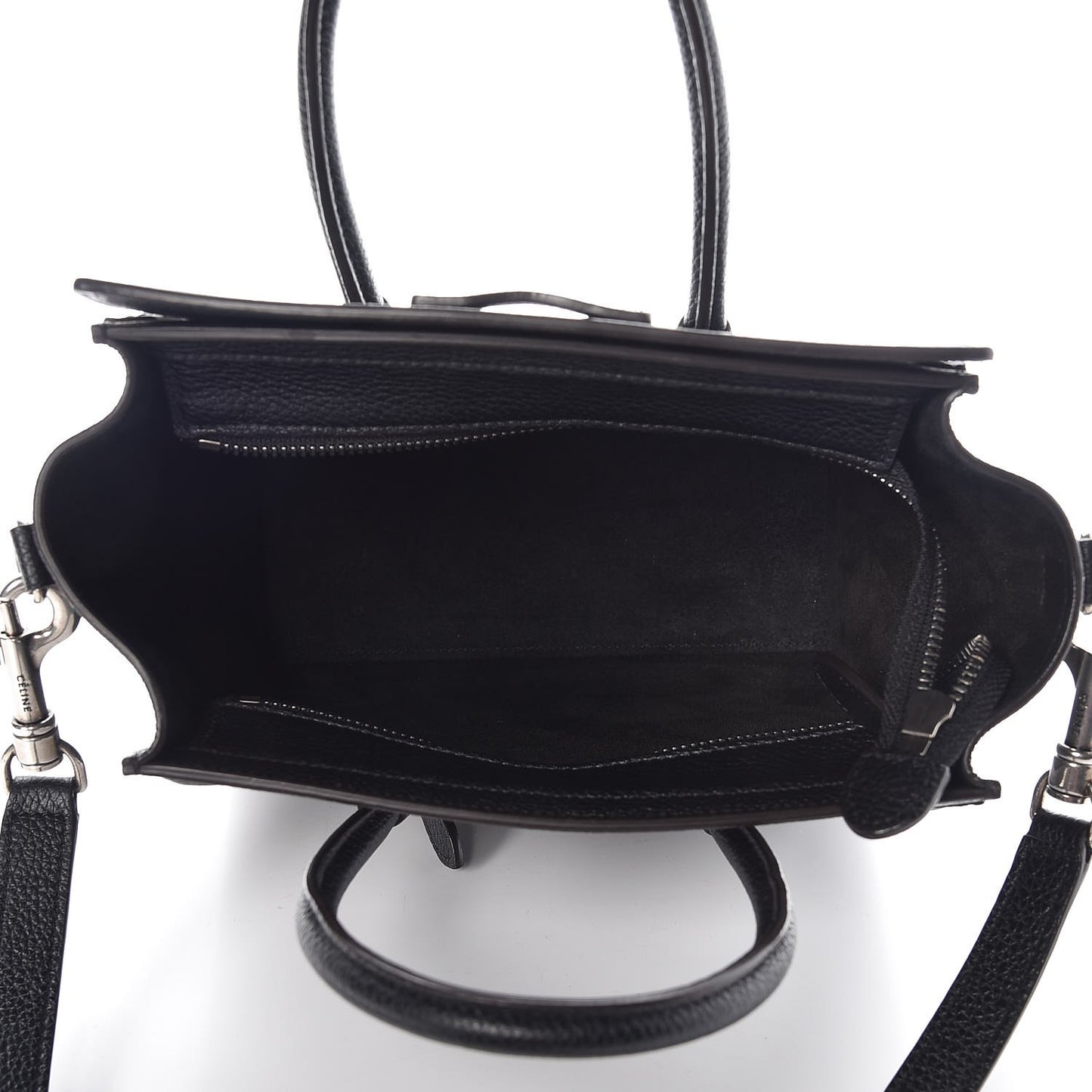 Drummed Calfskin Nano Luggage Black
