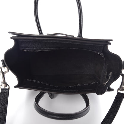 Celine Drummed Calfskin Nano Luggage Black 5 of 8
