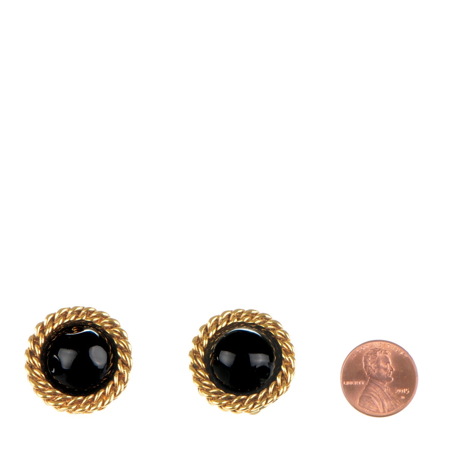 Clip On Earrings Black Gold