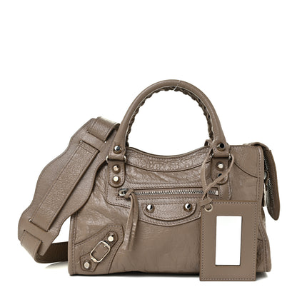 Balenciaga Agneau Classic Silver Hardware Mini City Dark Mink Grey 1 of 12