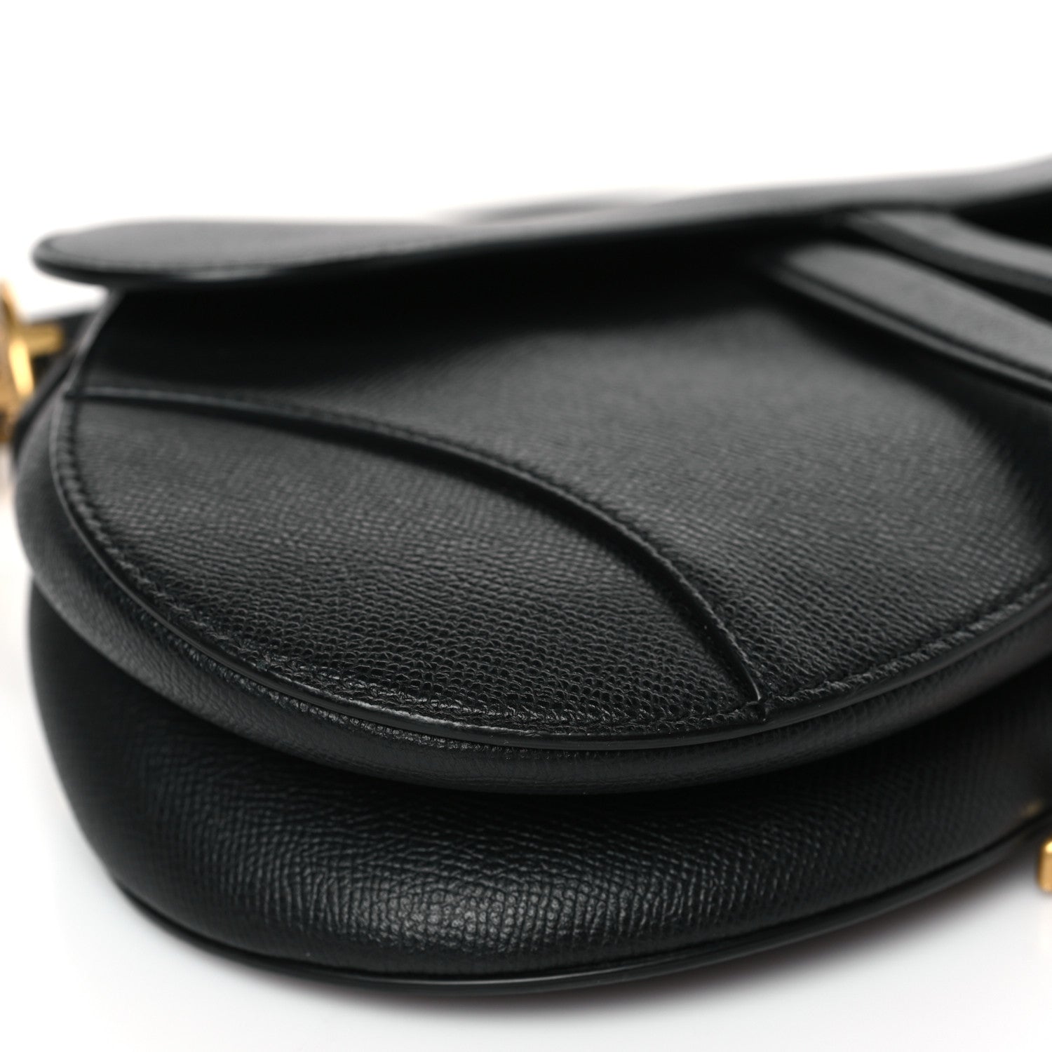Christian Dior Grained Calfskin Saddle Bag Black 8 of 9