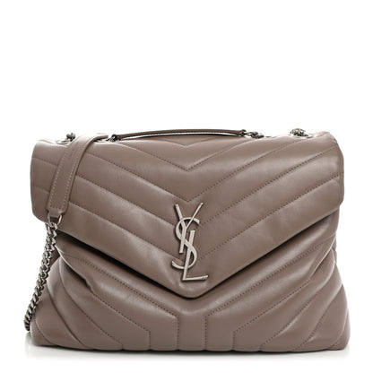 Saint Laurent Calfskin Y Quilted Monogram Medium Loulou Chain Satchel Mink 1 of 11