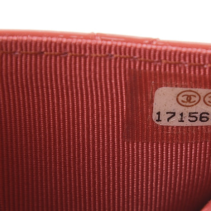 Chanel Patent Quilted Flap Card Holder Dark Pink 7 of 7